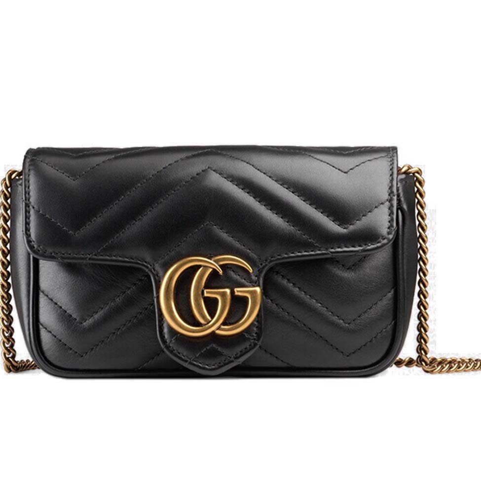 GUCCI GG MARMONT MATELASSÉ LEATHER SUPER MINI BAG 446744 (23*14*6cm)